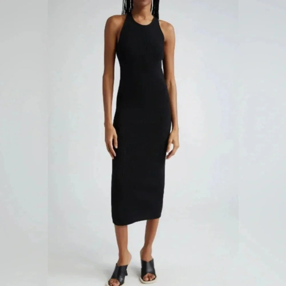 NEW A.L.C Knit Black Small Midi Dress B2398